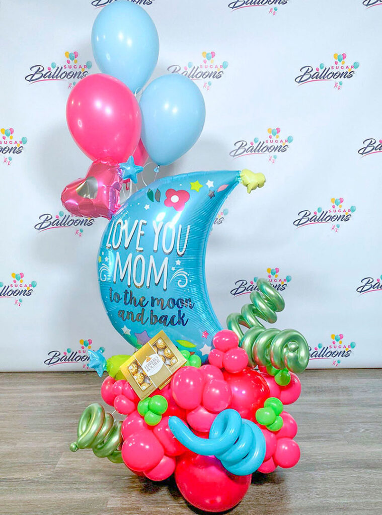 Balloons Bouquet Love You Mom Sugar Balloons